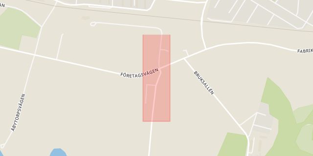 Karta som med röd fyrkant ramar in Stackarpsvägen, Klippan, Skåne län