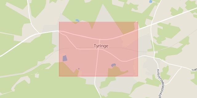 Karta som med röd fyrkant ramar in Tyringe, Hässleholm, Skåne län