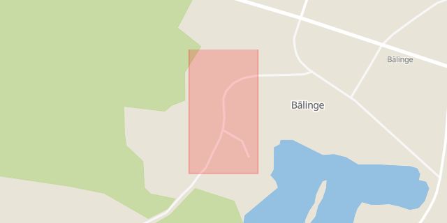 Karta som med röd fyrkant ramar in Bälinge, Perstorp, Skåne län