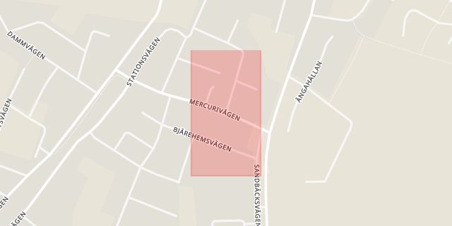 Karta som med röd fyrkant ramar in Förslöv, Båstad, Skåne län