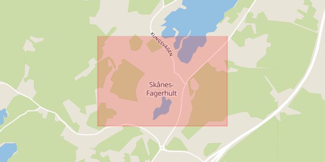 Karta som med röd fyrkant ramar in Skånes Fagerhult, Örkelljunga, Skåne län