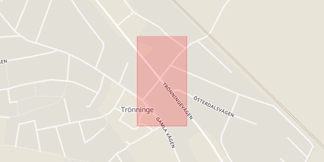 Karta som med röd fyrkant ramar in Trönninge, Halmstad, Hallands län