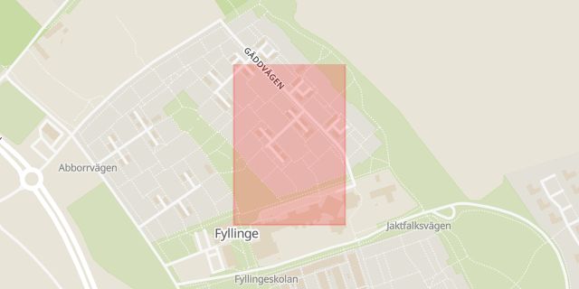 Karta som med röd fyrkant ramar in Halmstad, Andersbergsringen, Ålvägen, Hallands län