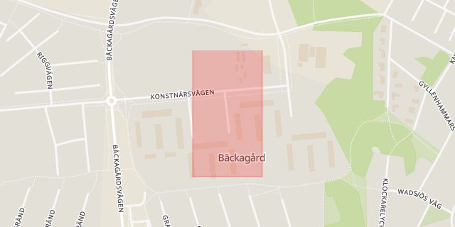 Karta som med röd fyrkant ramar in Halmstad, Mosaikplatsen, Hallands län