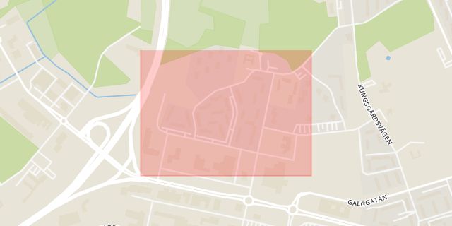 Karta som med röd fyrkant ramar in Arrheniusgatan, Kalmar, Kalmar län