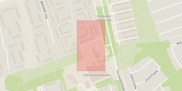Karta som med röd fyrkant ramar in Bullens, Kalmar, Kalmar län
