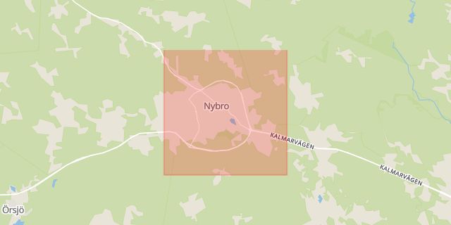 Karta som med röd fyrkant ramar in Gasa, Nybro, Kalmar län