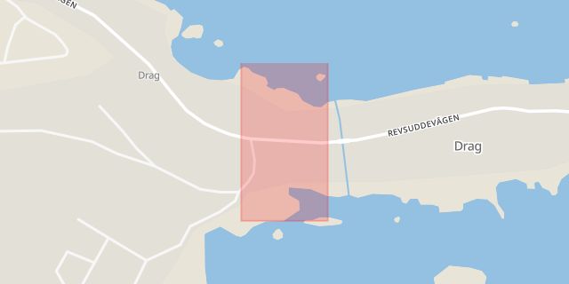 Karta som med röd fyrkant ramar in Drag, Pajala, Kalmar län
