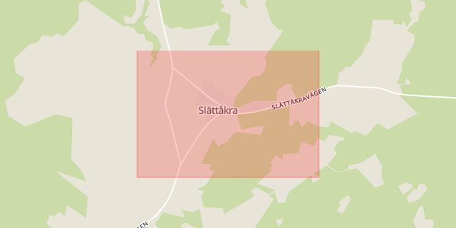 Karta som med röd fyrkant ramar in Slättåkra, Halmstad, Hallands län