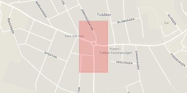 Karta som med röd fyrkant ramar in Tvååker, Varberg, Hallands län