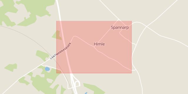 Karta som med röd fyrkant ramar in Himle, Varberg, Hallands län