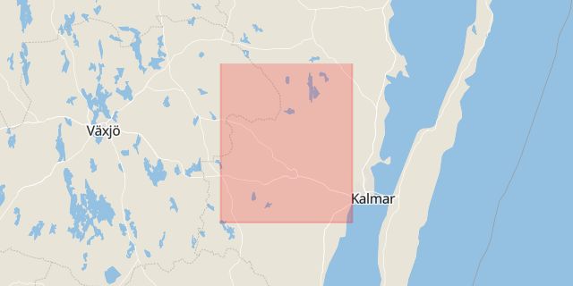 Karta som med röd fyrkant ramar in Nybro, Kalmar län