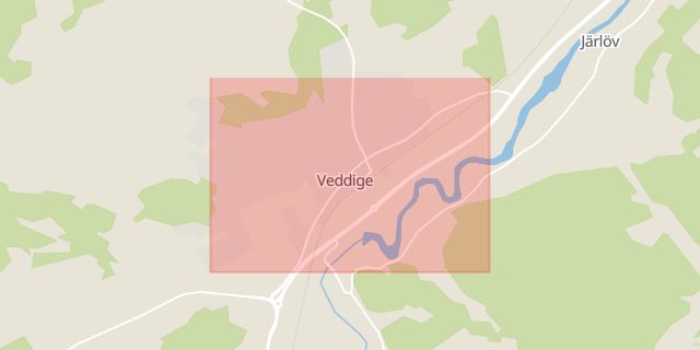 Karta som med röd fyrkant ramar in Veddige, Varberg, Hallands län