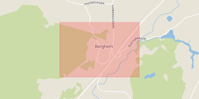 Karta som med röd fyrkant ramar in Berghem, Frihamnen, Göteborg, Grästorp, Västra Götalands län