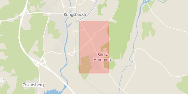 Karta som med röd fyrkant ramar in Varberg, Kungsbacka, Hallands län
