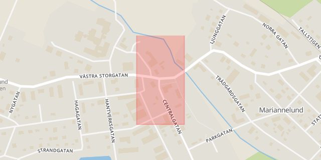Karta som med röd fyrkant ramar in Mariannelund, Jönköpings län