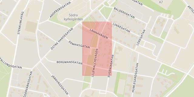 Karta som med röd fyrkant ramar in Länna, Gotlands län