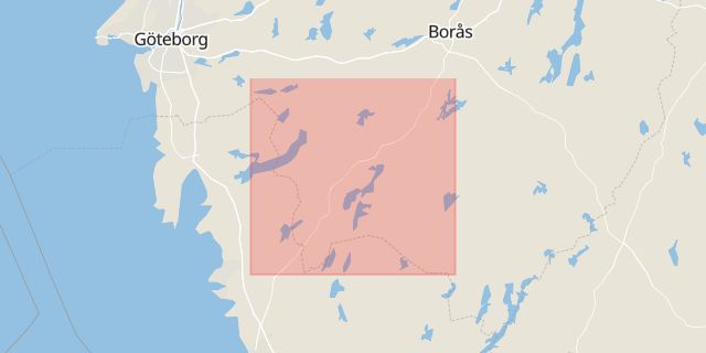 Karta som med röd fyrkant ramar in Mark, Västra Götalands län