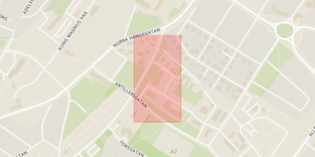 Karta som med röd fyrkant ramar in Visby, Akutmottagning, Gotland, Gotlands län