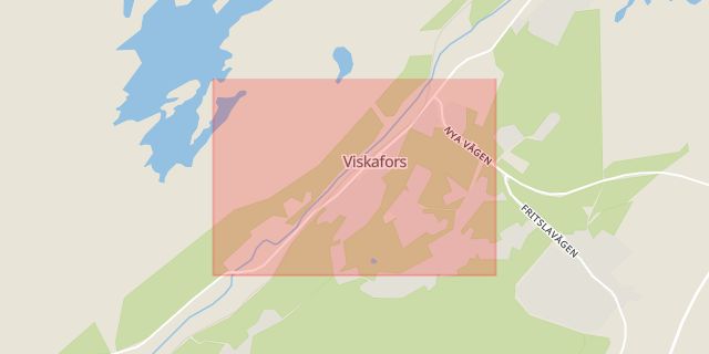 Karta som med röd fyrkant ramar in Viskafors, Borås, Västra Götalands län