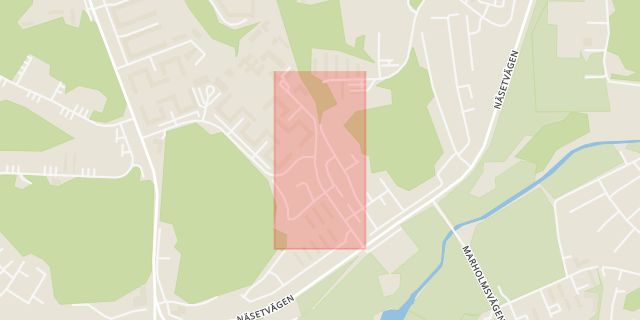Karta som med röd fyrkant ramar in Göteborg, Bronsåldersgatan, Bengtsfors, Uddevallavägen, Borås, Marklandsgatan, Drottningtorget, Västra Götalands län