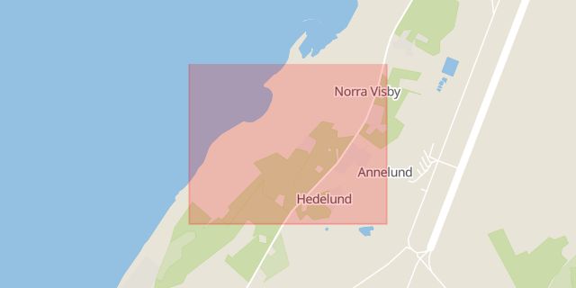Karta som med röd fyrkant ramar in Gustavsvik, Gotlands län