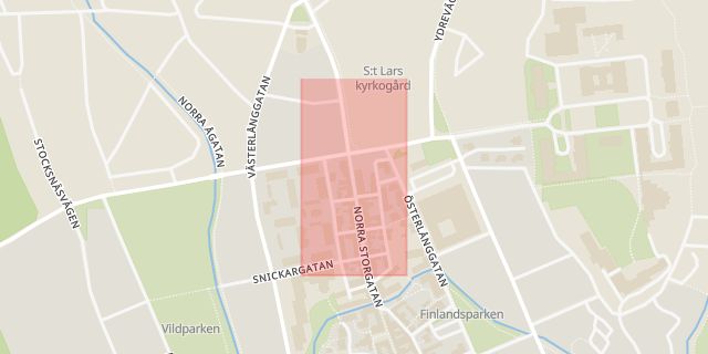 Karta som med röd fyrkant ramar in Palestina, Eksjö, Jönköpings län