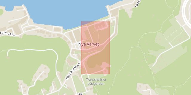 Karta som med röd fyrkant ramar in Varvet, Göteborg, Västra Götalands län