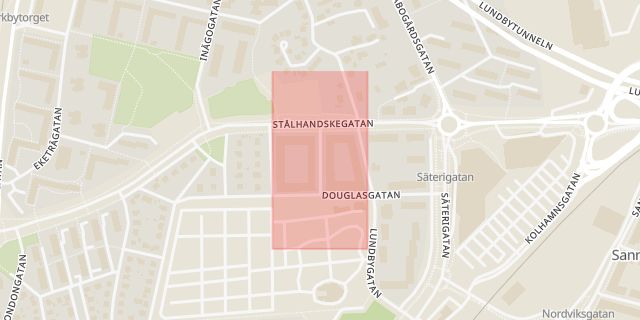 Karta som med röd fyrkant ramar in Ödmansgatan, Göteborg, Västra Götalands län