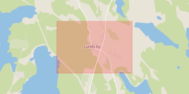 Karta som med röd fyrkant ramar in Lund, Västervik, Kalmar län