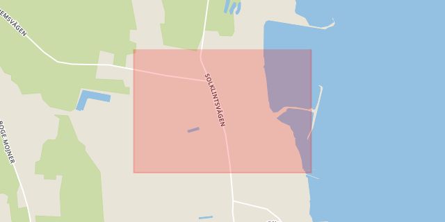 Karta som med röd fyrkant ramar in Slite, Gotlands län