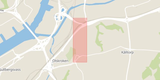 Karta som med röd fyrkant ramar in Härlanda, Ånäsvägen, Göteborg, Västra Götalands län