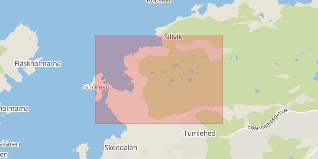 Karta som med röd fyrkant ramar in Tumlehed, Göteborg, Västra Götalands län