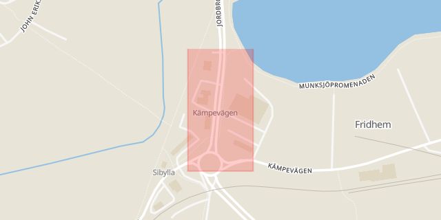 Karta som med röd fyrkant ramar in Huskvarna, Lidl, Jönköping, Jönköpings län