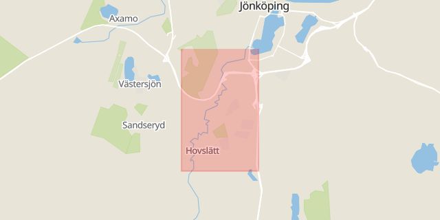 Karta som med röd fyrkant ramar in Ljungarum, Jönköping, Jönköpings län
