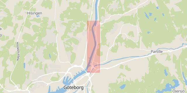Karta som med röd fyrkant ramar in Göteborg, Marieholmsgatan, Alingsås, Västra Götalands län