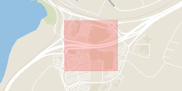 Karta som med röd fyrkant ramar in Kompanigatan, Jönköping, Jönköpings län