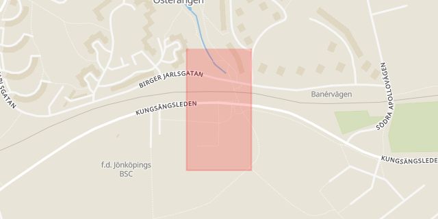 Karta som med röd fyrkant ramar in Wasa, Jönköping, Jönköpings län