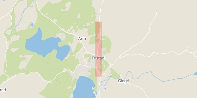Karta som med röd fyrkant ramar in Stora Vägen, Fristad, Borås, Västra Götalands län