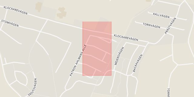 Karta som med röd fyrkant ramar in Ale Kommunhus, Nödinge, Ale, Västra Götalands län