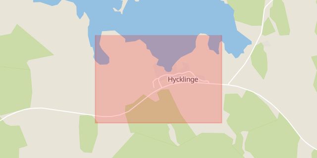 Karta som med röd fyrkant ramar in Hycklinge, Kinda Kommun, Kinda, Östergötlands län