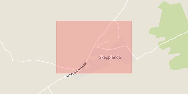 Karta som med röd fyrkant ramar in Skepplanda, Ale, Västra Götalands län