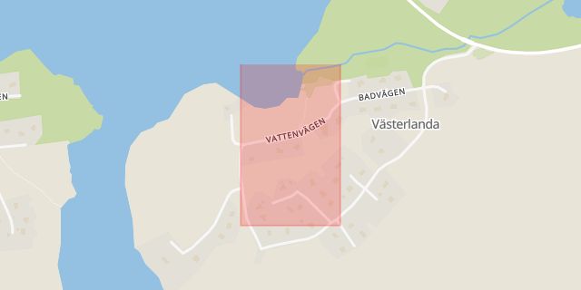 Karta som med röd fyrkant ramar in Vattnet, Lilla Edet, Västra Götalands län