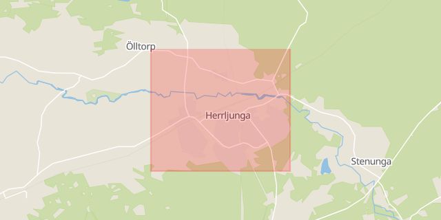 Karta som med röd fyrkant ramar in Herrljunga, Västra Götalands län