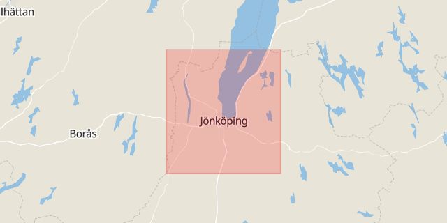 Karta som med röd fyrkant ramar in Jönköpings Län, Jönköping, Östergötland, Jönköpings län