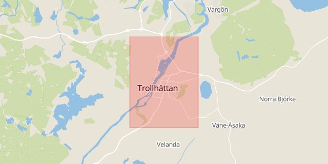 Karta som med röd fyrkant ramar in Trollhättan, Bengtsfors, Dalhemsvägen, Billingsfors, Västra götalands län, Västra Götalands län