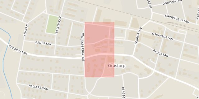 Karta som med röd fyrkant ramar in Grästorp, Södergatan, Vårgårda, Marknadsgatan, Västra götalands län, Västra Götalands län