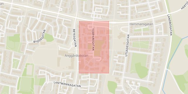 Karta som med röd fyrkant ramar in Lambohov, Torparegatan, Linköping, Östergötlands län