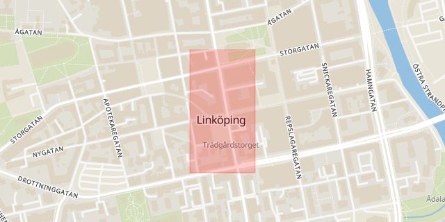 Karta som med röd fyrkant ramar in Stora Torget, Palestina, Linköping, Östergötlands län