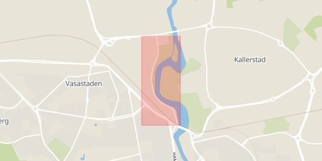Karta som med röd fyrkant ramar in Södra Stånggatan, Linköping, Östergötlands län